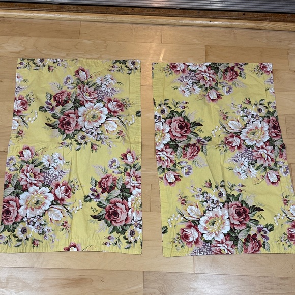 LRL Ralph Lauren vintage KING pillow shams yellow Rose Brooke design - set of 2